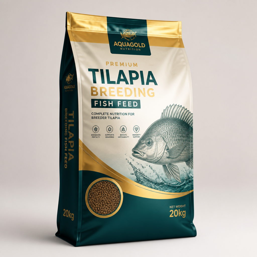 Embalagem ilustrativa da ração Nutroz Tilápia Reprodução